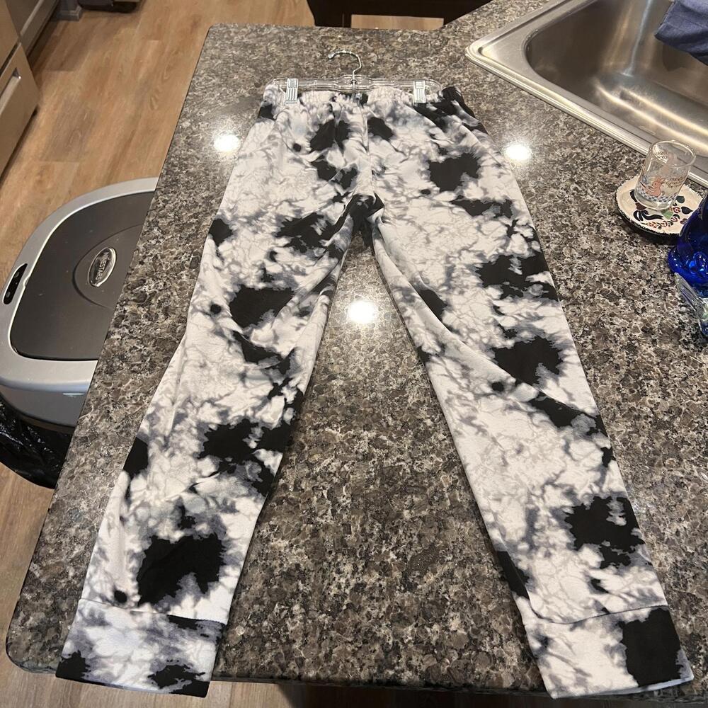 Black and White Tie-Dye Women's Sweatpants